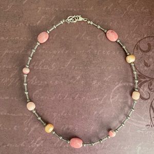 🔥🔥SOLD🔥🔥 Sterling Silver Pink Stone Necklace